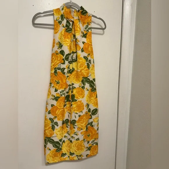 BLACK HALO Yellow Floral Dress Size 6 - Picture 4 of 9